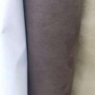 Faux Leather Brown Suede Fabric with Paper Fabric Suede Smooth and Bright