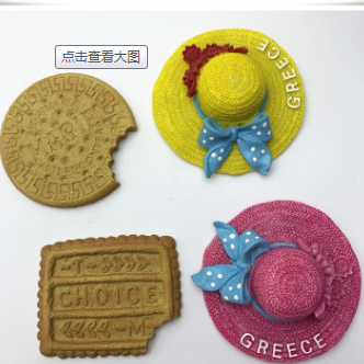 simulation biscuit greek kerry traveling-cap magnetic resin refrigerator magnet magnet；