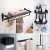 Punch-Free Wall Towel Rack Wall-Mounted Bathroom Toilet Supplies Storage Rack Alumimum Double Storage Rack