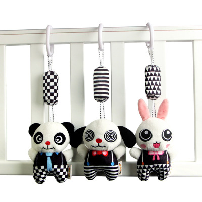 New Baby Black and White Wind Chimes Toys Animal Models Visual Stimulation Wind Chimes Baby Toys Wholesale