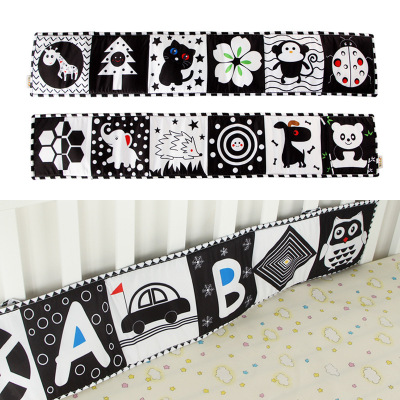 New Arrival Black and White Series Bed Circumference Cloth Book Baby Bed Cover Baby Tear-Proof Biteable Cloth Book in Stock Wholesale