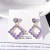 2021 New Fashion Geometry Pattern Diamond-Shaped 925 Earrings for Women Ins Cold Style European and American Earrings Factory Direct Sales