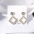 2021 New Fashion Geometry Pattern Diamond-Shaped 925 Earrings for Women Ins Cold Style European and American Earrings Factory Direct Sales
