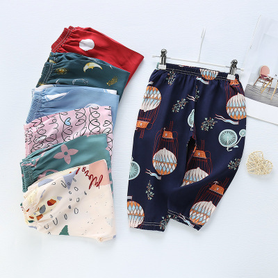 Children's Anti-Mosquito Pants Summer Girls Bloomers Cotton Silk Crawler Air Conditioning Pants New Cotton Silk Pants Beach Pants Wholesale