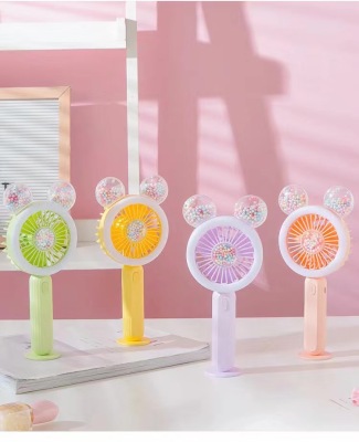 New Mini Little Fan Cartoon Rechargeable Small Fan Little Fan Handheld Fan