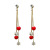Elegant Long Tassel Micro Inlay Rhinestones Pearl Earrings Red Front and Back Internet Celebrity Fairy Earrings