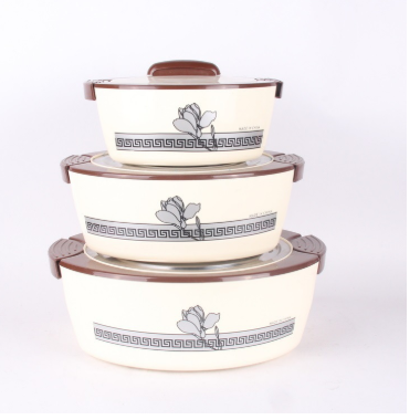 foreign trade large capacity insulation portable pan 3-piece lunch box