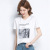 Women's Short-Sleeved T-shirt Loose Printed Crew Neck Top 2021 Summer New Korean Style Ins Hong Kong Style Base Cotton T Women's Clothing