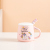 Creative Unicorn Mug Ceramic Coffee Cup Personal Influencer Water Cup with Cover Spoon Pink Cute Girly Love Cup