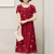  New Mom Summer Clothes Cotton Silk Loose Western Style Dress Middle-Aged Women's Fashionable Short-Sleeved Midi Dress