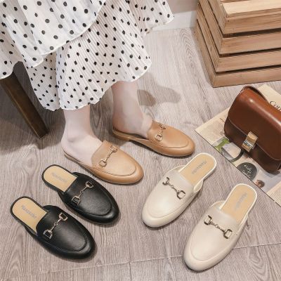 Lazy Pump Half Slippers Women's Summer Outer Wear Flat Internet Hot Sandals All-Match 2020 New Fashion Half Support