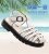 Girls' Sandals 2021 New Summer Closed Toe Fashion Princess Shoes Medium and Big Children Soft Bottom Braided Shoes Children's Beach