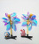 Color Film Barrettes Windmill with Flash Little Windmill with Cartoon Windmill Children Travel Barrettes Little Windmill