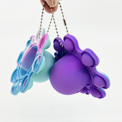 Cross-Border Flip Octopus Doll Double-Sided Flip Toy Octopus Pendant Silicone Decompression Toy Decompression Puzzle