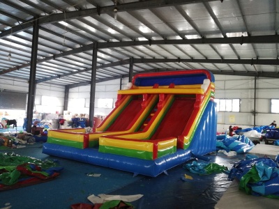 Qiaoqiao Slide Park Outdoor Trampoline Inflatable Small Trampoline Playground Equipment Manufacturer Children Inflatable Castle