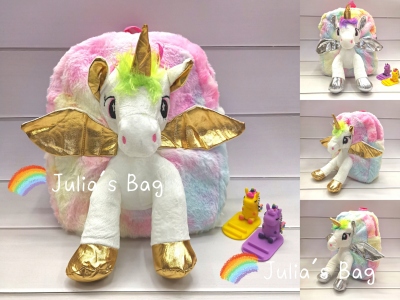 Unicorn Plush Bag Unicorn School Bag Plush Toy Bag Cartoon Backpack