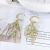 Gold Leaf Tassel Earrings Women's Korean-Style Fashion Ear Jewelry High-Grade Earrings