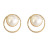 Pearl Earrings Women's European and American Geometric Trend round Studs Fashion Dignified Sense of Design Ear Rings