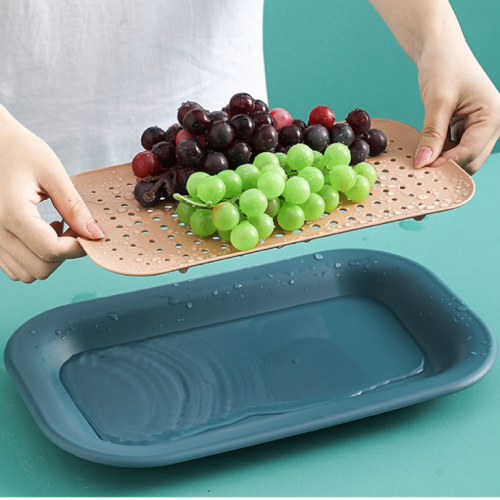 double-layer draining and washing fruit plate