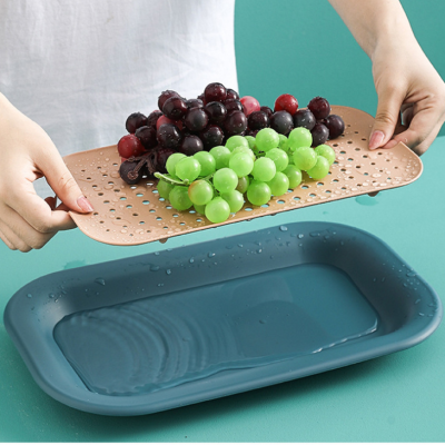 Double-Layer Draining and Washing Fruit Plate