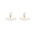 One Style for Dual-Wear Sterling Silver Needle Geometric Ear Clip White Zircon Simple Pearl Stud Earrings Female Earrings