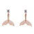Simple Zircon Whale Tail Earrings Korean Stud Earrings Cold Style Retro Creative Fish Earrings