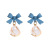 Temperament Opal Bow Earrings Korean Personality Simple and Compact Slimming Frosty Style Stud Earrings