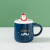 Santa Claus Mug Creative Cartoon Big Belly Cup Custom Logo with Cover Spoon Ceramic Cup Afternoon Tea Coffee Cup