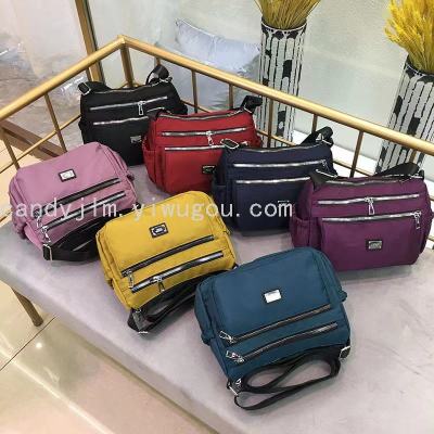 1 New Oxford Cloth Women's Messenger Bag Lightweight Multi-Layer Leisure Bag Solid Color Large Capacity Shoulder Bag