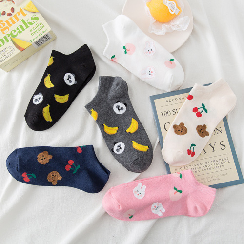 socks japanese cartoon sweet cute preppy style low-cut low-cut low-cut low-cut ankle socks spring and summer student sports short cotton socks