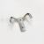 Zinc Alloy Hooks Wall Hanger Wardrobe Metal Hook Clothes Hook behind Doors Silver Double Hook Bathroom Punch Rack