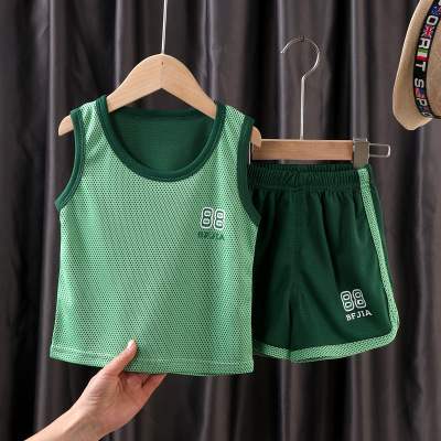 Children's Sports Basketball Wear New Summer Set Performance Clothes Student Vest Boys' Breathable Sweat Absorbing Jersey Children's Clothing