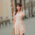 Korean Style Tight Waist Floral Dress Summer 2021 New Mori Style Fresh Irregular Skirt Summer