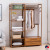 Solid Wood Hanger Bedroom Component Wardrobe Simple Modern Bamboo Floor-Type Coat Hanger Coat Rack