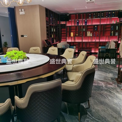 Five-Star Hotel Solid Wood Dining Table and Chair Restaurant Box Solid Wood Armchair Club Light Luxury Bentley Chair