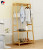 Bamboo Coat Rack Floor Bedroom Hanger Simple Clothes Rack Movable Storage Shelf Simple Modern