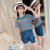 Girls' Short-Sleeved Suit Children's Clothing Middle and Big Children's Summer New Fashionable Stylish Korean Casual Loose Internet Hot Two-Piece Set