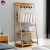 Bamboo Coat Rack Floor Bedroom Hanger Simple Clothes Rack Movable Storage Shelf Simple Modern