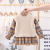 Kids 2020 New Winter Korean Style Kids' Sweater Women's Baby Thickened Skirt Plaid