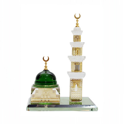 Cross-Border Supply Desktop Decoration Car Supplies Muslim Decoration Xuanli Tower Two-Piece Set Wholesale Delivery
