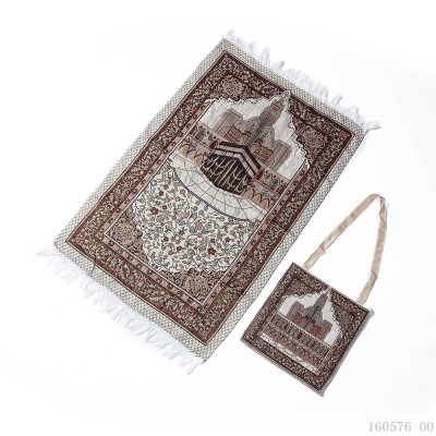 Cotton Yarn with Bag Muslim Prayer Mat Worship Blanket Factory Cross-Border Supply Wholesale/One Piece Dropshipping