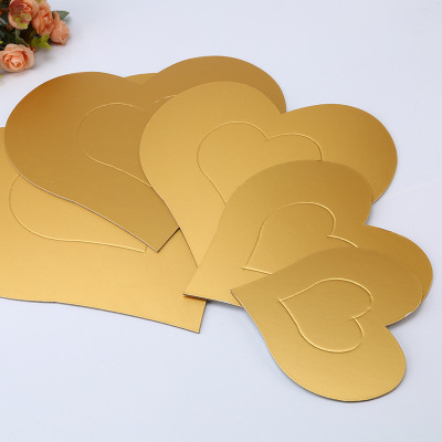 Factory Direct Sales Thickened Heart-Shaped Cake Paper Bottom Tray Paper Pad Cake Box Inner Tray Baking Hotel Dessert Table