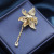 Fashion Classic Lily Tassel Brooch Korean Style Zircon Pin Elegant Coat Formal Dress Accessories