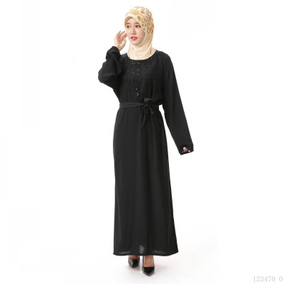 Three Buttons Muslim Women Robe Arab Women's Clothes for Worship Service Quasi-Worship Clothing in Stock Wholesale Cross-Border Supply Generation