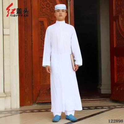 Arab Men's Robe Muslim Worship Clothing Cross-Border Supply in Stock Wholesale One Piece Dropshipping