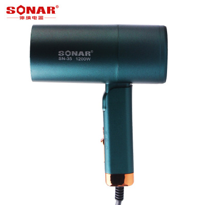 Sonar Two-Color T-Shaped Hair Dryer Foldable Mini Travel Household Portable Air Blowing Push up Air Outlet