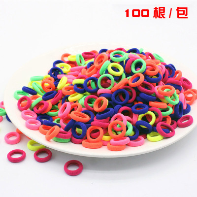 Simple and Practical Children's Headband Girl Highly Elastic Hair Rope Cute Candy Color Top Cuft Small Towel Hair Ring Wholesale
