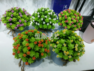 Artificial Flower Greenery Bonsai Potted Plastic Millet Orchid Table Decoration Small Ornaments 