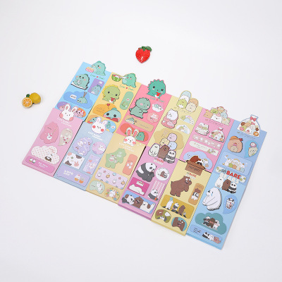 Factory Direct Supply Creative Cartoon Animal Sticky Notes Student Note Sticker Tearable Multi-Shape Note in Stock Wholesale
