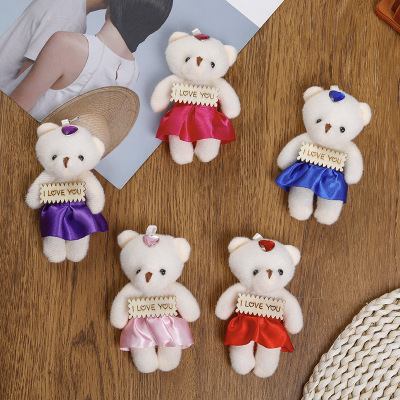 Plush Toys Small Pendant Wholesale Cartoon Bouquet Little Bear Doll Accessories Ornaments Small Gift Wedding Doll